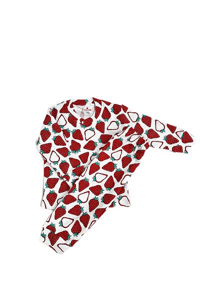 ÖZLEM BEBE 1-12 Years Strawberry Patterned Cotton Pajamas Set