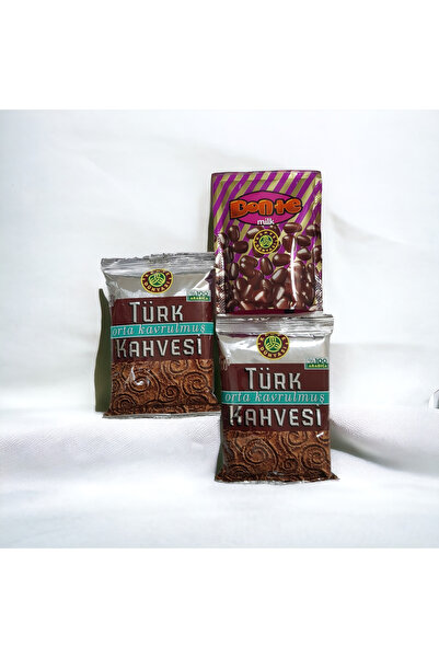 Kahve Dünyası Orta Kavrulmuş Türk Kahvesi(100 gr 2 ADET) ve Sütlü Sade Bonte Bisküvi Draje (50 gr 1 ADET)