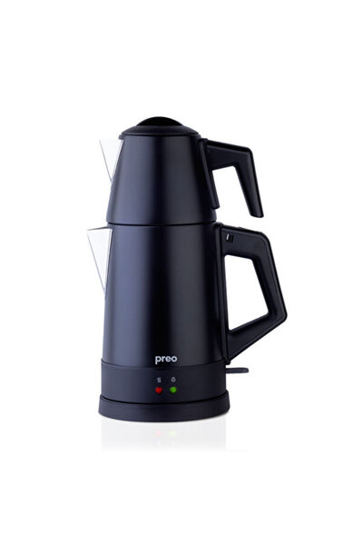 Preo Ptm08 1,8 Lt 1800w Çelik Demlikli Siyah Çay Makinesi