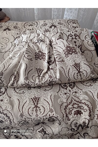 Rozahome Kalın Fon Taç Firması Perdeler Tül Ile Birlikte