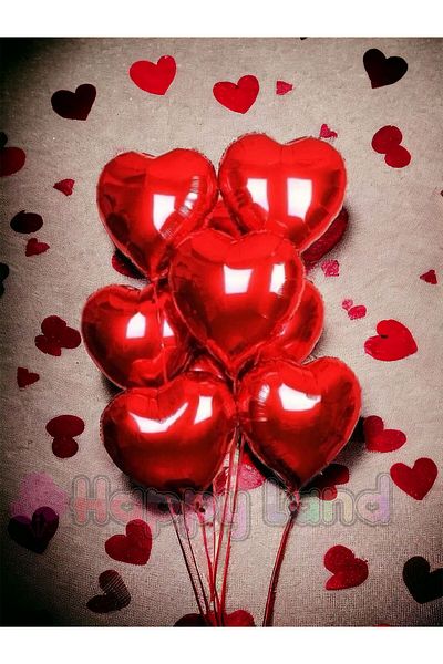 Happyland Foil Heart Balloon 10 Pieces Red Heart Balloon February 14 Wedding Favor Anniversary Sweetheart Balloon