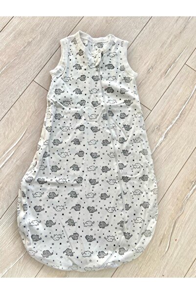 miço kids Pamuklu Çift Katlı Kolsuz Filli Bebek Kundak/Uyku Tulumu