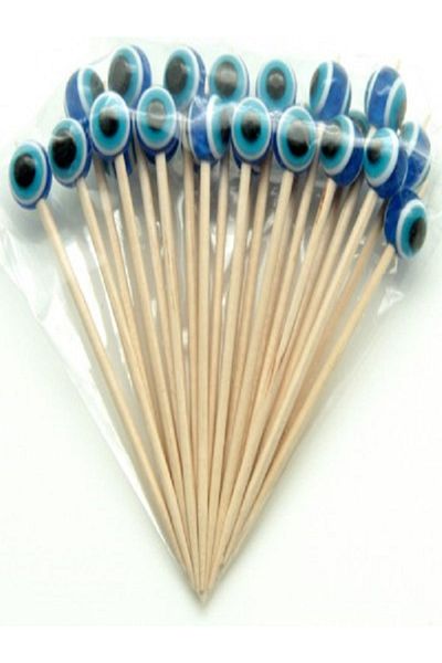 Kazanabil 20-Piece BLUE EVIL EYE BEAD COCKTAIL SHARDS 6.5 CM
