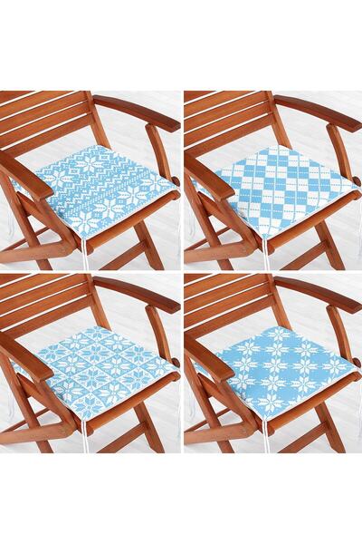 Nish & Royal Set de 4 perne de scaun moderne cu fermoar cu desen geometric pe...