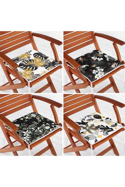 Nish & Royal Set de perne pentru scaune moderne, cu fermoar, cu model de frun...