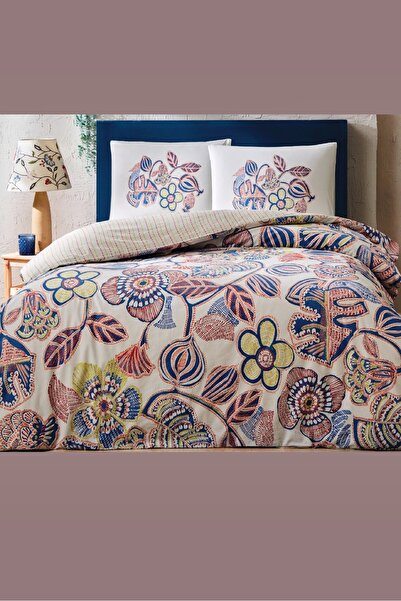 Taç Cecilia Double Sleeping Set Blue - Duvet Cover + Quilt + Pillow + Pillow Case