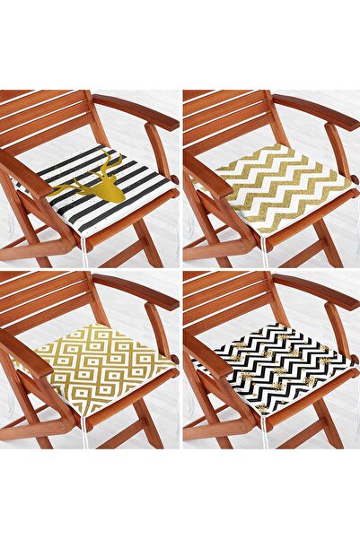 Nish & Royal Set de 4 perne pentru scaune decorative moderne cu fermoar, cu m...