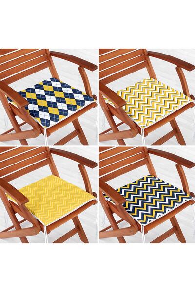 Nish & Royal Set de 4 perne pentru scaune cu fermoar, cu model în zig-zag, ga...