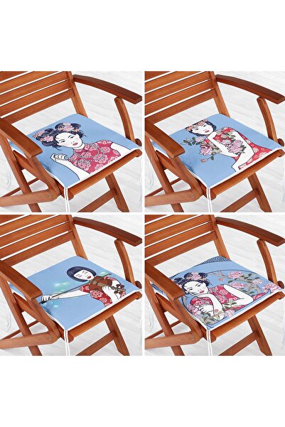 Nish & Royal Set de 4 perne pentru scaune cu fermoar cu japoneză pe podeaua m...