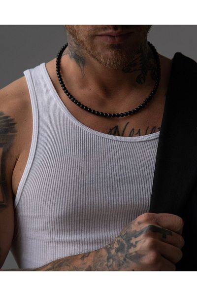 CAPO by Aytaç Yamaç Black Onyx Men's Necklace 50cm
