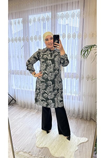 TDYtrendy Giyim Women's Large Size Three Button Viscose Tunic