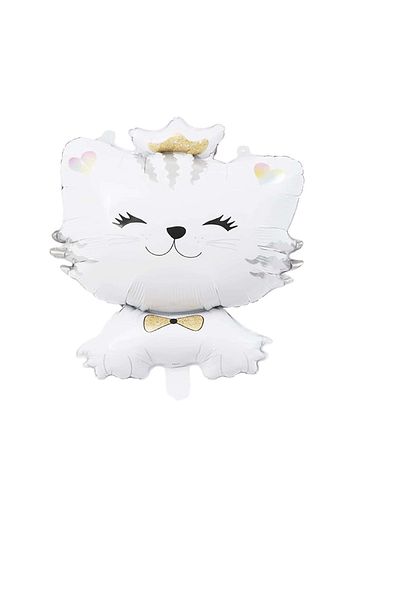 BEST PARTİ DOĞUM GÜNÜ PARTİ SÜSLERİ White Cute Cat Character Foil Balloon 72x52 cm