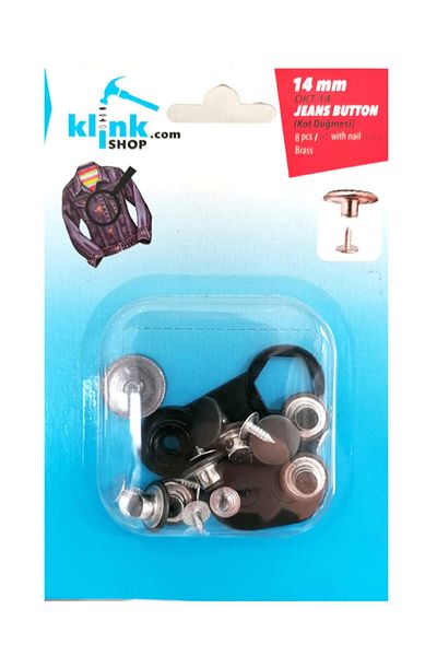Klinkshop 14 Mm Jeans Button Hammer Application Apparatus and Black Color 8 Pieces Button Kit - Stainless Brass