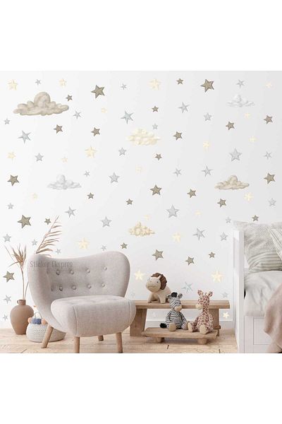 Sticker Ekspres Retro Clouds and Stars of Balloons - Συμπληρωματικό προϊόν 124 τεμαχίων