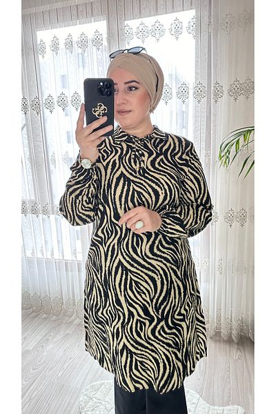 TDYtrendy Giyim Women's Large Size Three Button Viscose Tunic