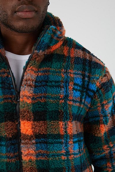 UNIQROY Alpaca Warm Plush Artificial Wool Coat with Pockets Regular Cut Orange