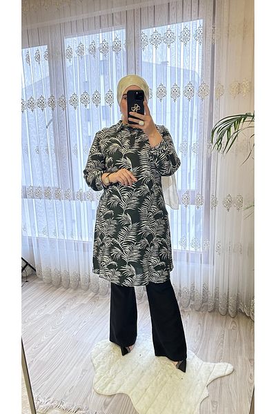 TDYtrendy Giyim Women's Large Size Three Button Viscose Tunic
