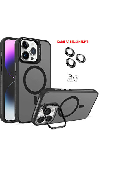 magsafe Compatible Integrated Camera Stand Silicone Phone Case with Cloud Stand for iPhone 14 Pro Max