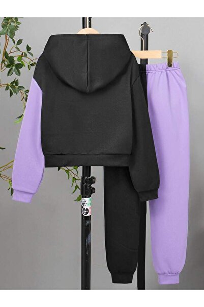 MANCY Çocuk Kelebek Baskılı Alt-Üst Takım Pamuklu Sweatshirt Eşofman Takımı