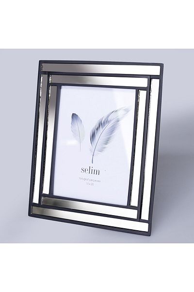 Selim 15x20 Lara Mirrored Frame Black