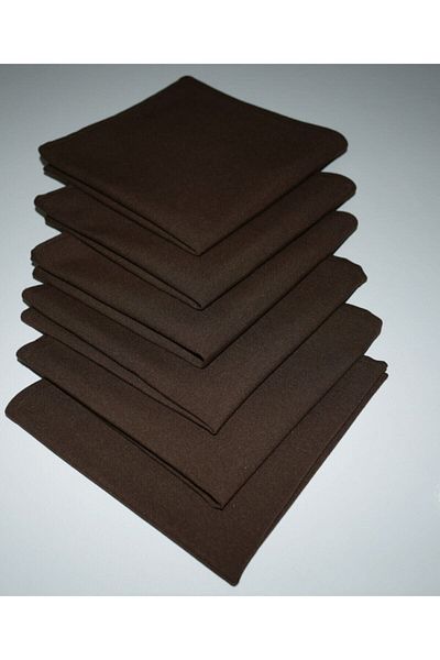paris in paris 6 Brown Fabric Serving Napkins 1st Quality Duck Linen Fabric (DARK-FREE FABRIC)