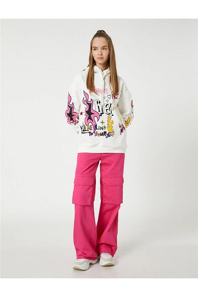 Koton 4wal10044ık Women's Sweat Ecru