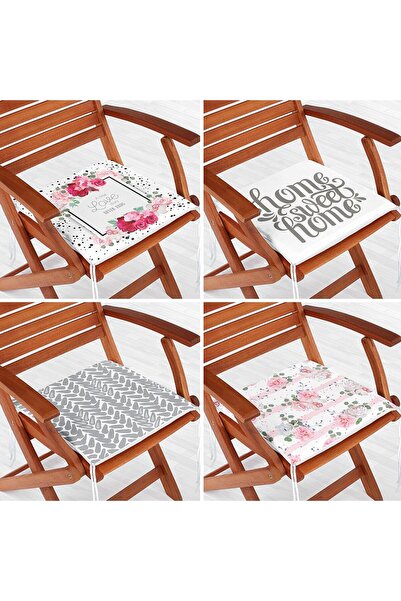 Nish & Royal Set de perne pentru scaune cu fermoar, 4 piese, gri și roz