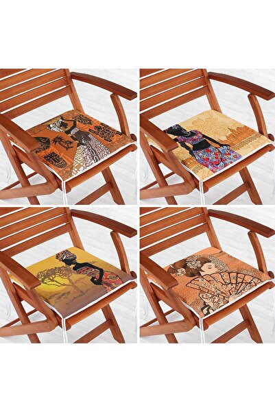 Nish & Royal Set de 4 perne pentru scaune cu fermoar cu model pentru femei et...