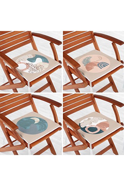 Nish & Royal Set de 4 perne pentru scaune cu fermoar imprimate digital cu des...
