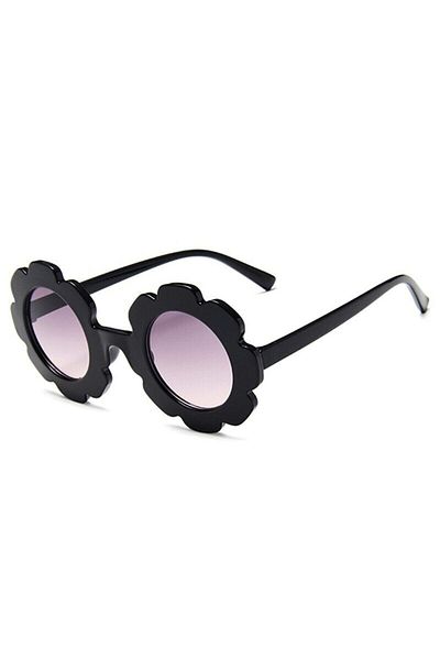 Nilu Moda Daisy Patterned Children's Sunglasses - Black