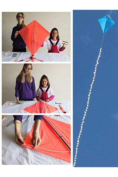 GÜLEN UÇURTMA Naylon Elmas Uçurtma Yapım Seti / Plastik Çıtalı