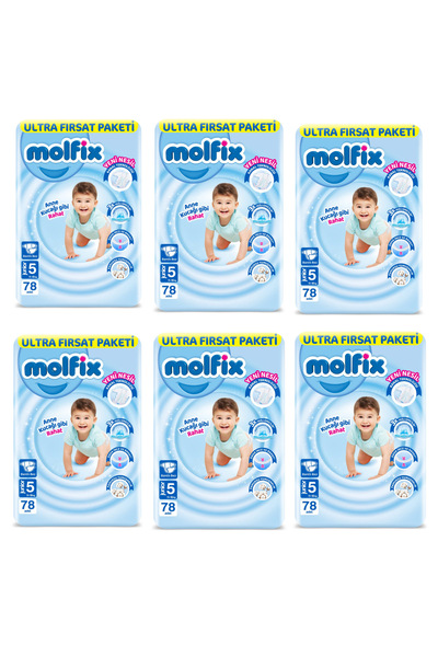 Molfix Bebek Bezi Ultra Fırsat Paketi 5 Numara 468'li