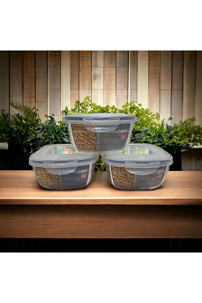 SERMER PAZARLAMA 3 pcs 1 litre lockable storage container