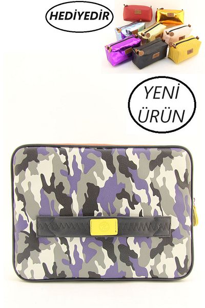 HNB (HANDBAG GIFT) Purple Camouflage Macbook Air Pro 13 &14 Inch Compatible Computer Laptop Case
