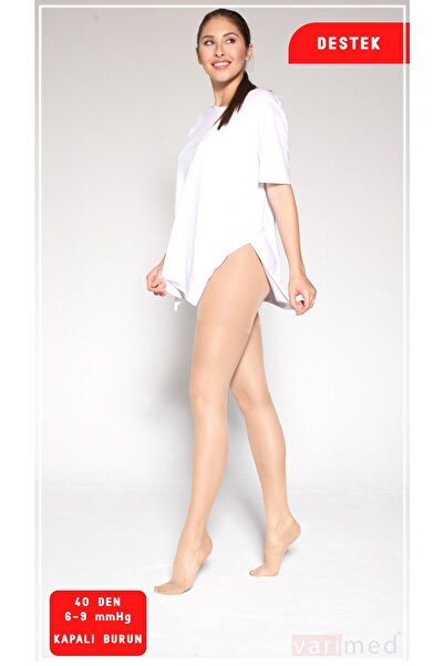 Varimed 2041 Varimed Glamour 40 Den KülotluKapalı Burun Destek Çorabı