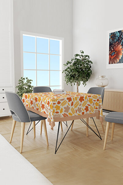 Moud's مفرش طاولة منقوش بأوراق الخريف من الجلد السويدي