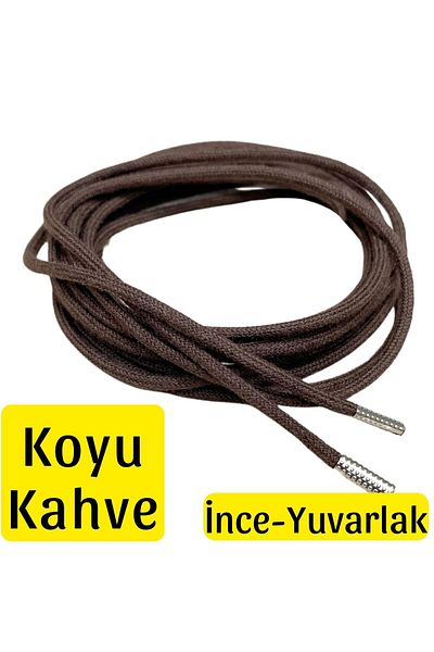 ipekbazaar 150 Cm Round Laces, 60cm-350cm Desired Length Metal Tip Corded Shoelaces, 1 Pair