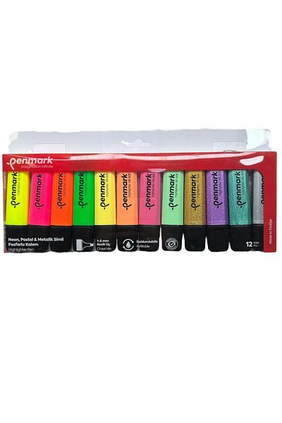 penmark PHOSPHORUS 12 PACK ACETATE MIXED COLOR 4 NEON +4 PASTEL+4 SIMS HS-505-12NPS709698