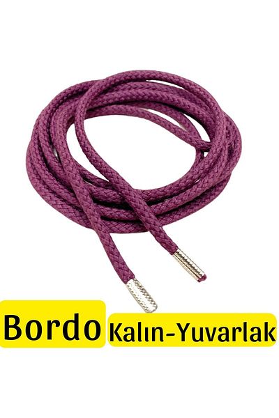 ipekbazaar 150 Cm Round Laces, 60cm-350cm Desired Length Metal Tip Corded Shoelaces, 1 Pair