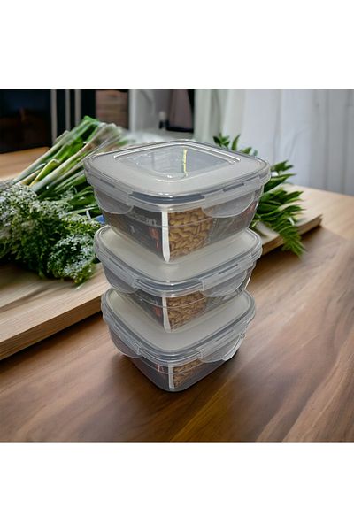 SERMER PAZARLAMA 3 pcs 1 litre lockable storage container