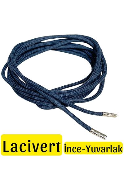 ipekbazaar 150 Cm Round Laces, 60cm-350cm Desired Length Metal Tip Corded Shoelaces, 1 Pair