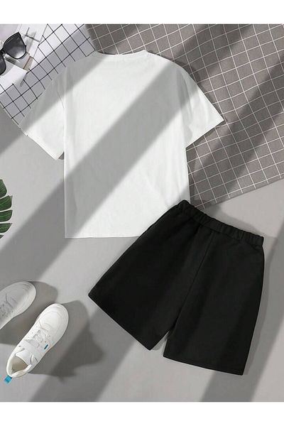AMMA Kids Printed Bottom Top 100% Cotton T-Shirt Shorts Set