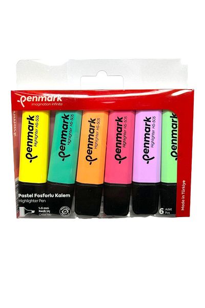 penmark PHOSPHOR PENS 6 PIECES ACETATE MIXED COLOR PASTEL HS-505-6P709699