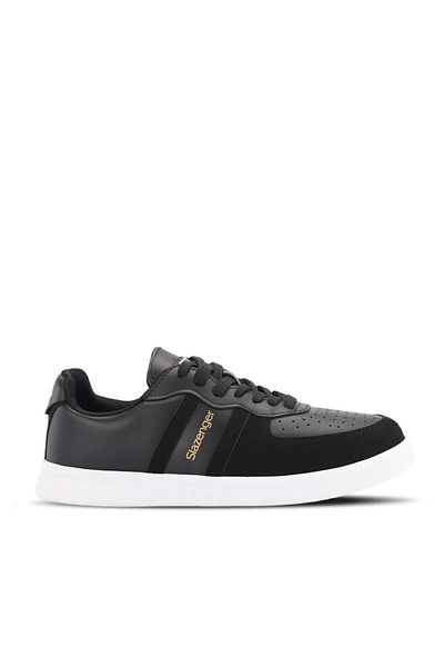 Slazenger Women's Black-White 4 Seasons Anti-Sweat Breathable Orthopedic Anti-Slip Flat Sole Light Comfortable Style Sports