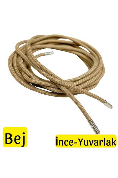 ipekbazaar 150 Cm Round Laces, 60cm-350cm Desired Length Metal Tip Corded Shoelaces, 1 Pair