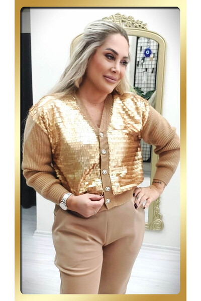 Lara Önü Pul Payet Hırka