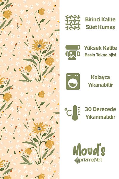 Moud's Велурена покривка за маса Carefree с шарка на лайка и маргаритки