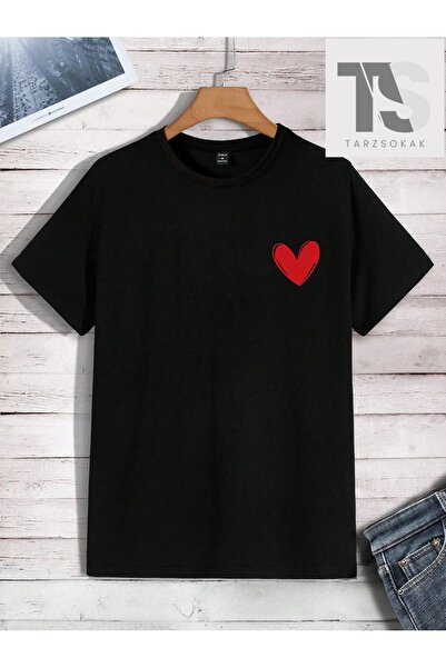 Tarzsokak Tricou cu mânecă scurtă cu imprimeu Love Heart pentru bărbați