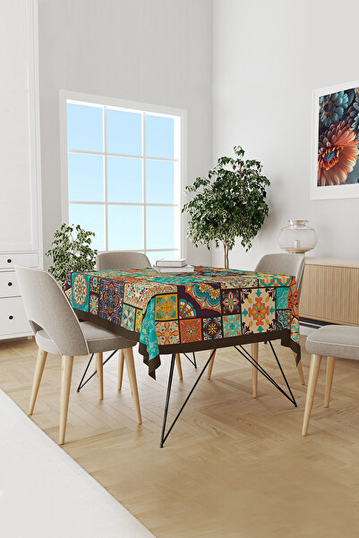Moud's Ottoman Patterned Suede Carefree Tablecloth