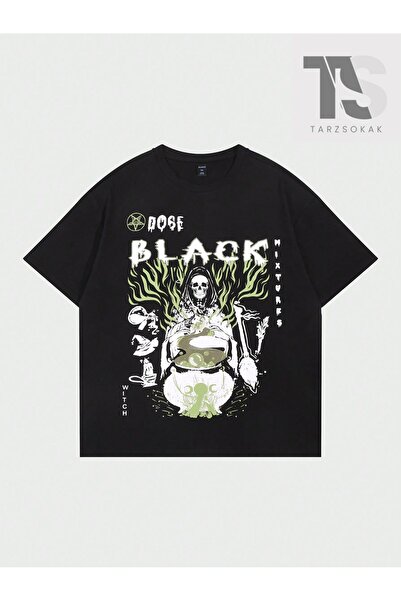 Tarzsokak Tricou pentru bărbați Street Life cu imprimeu slogan și schelet